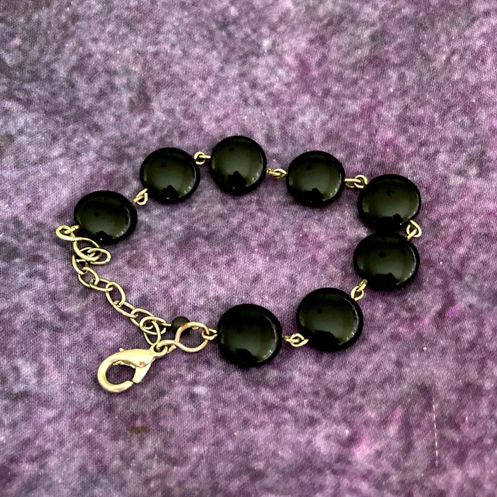 Black and silver bracelet